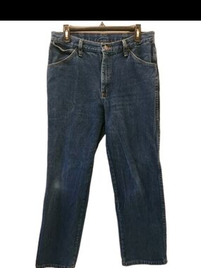 Relaxed Fit Men's Dark Blue Denim Jeans 33x30